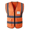 ZUJA in Stock Fast Shipping Lightweight Polyester Fluorescent Hi Vis Reflective Safety Vest Practical Multi Pocket Safety Vest